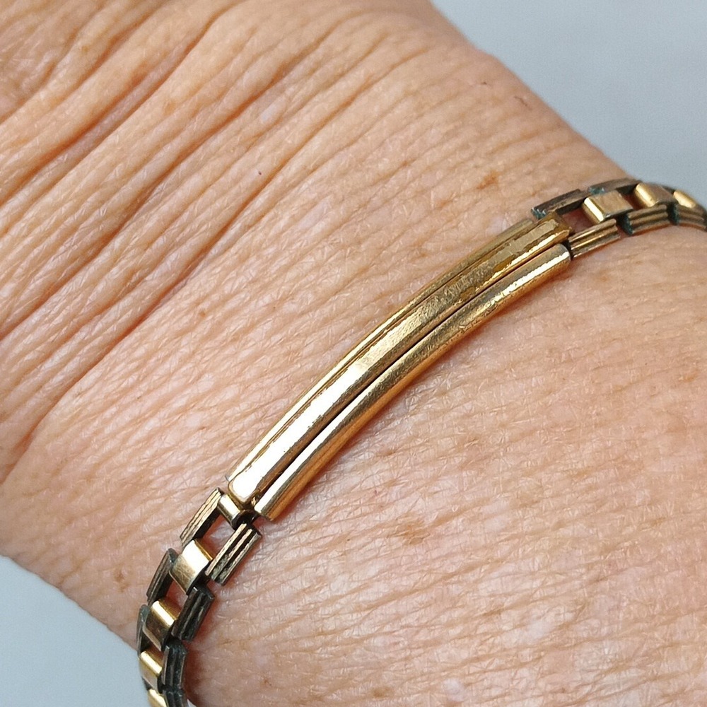 Rare Hadley Ladies Band 1930s Patent 1966063 Deployment Clasp Gold Tone 5.25"